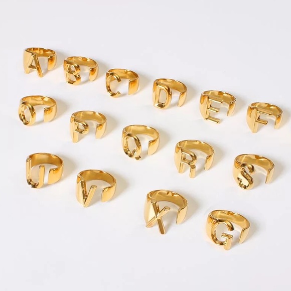 Retro Chic | Blogger Fav Gold Initial Letter Ring - Picture 4 of 6